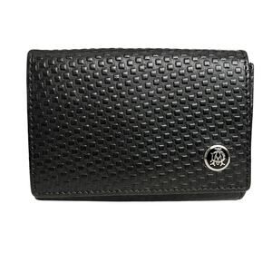 Dunhill Micro D-Eight Black Leather Snap Wallet Card Holder Coin Case